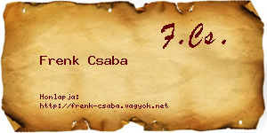 Frenk Csaba névjegykártya
